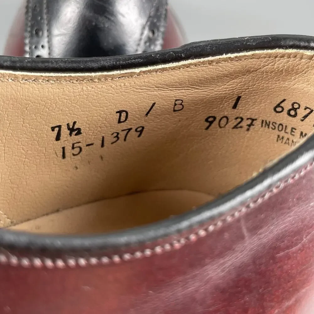 Johnston & Murphy Aristocraft Men's 7.5 Red Black Leather Saddle Dress Shoes EUC